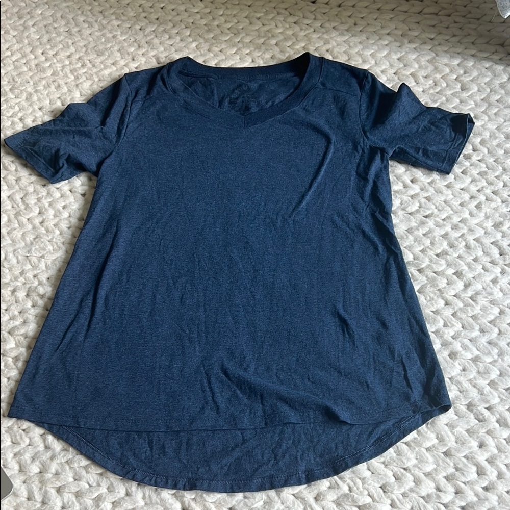 Blue V-Neck Top